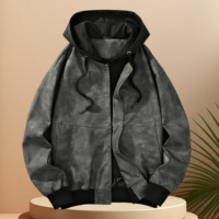 Veste pour homme, grande taille, style rétro, avec capuche amovible, poche, veste en cuir de pilote, style streetwear, veste de baseball décontractée personnalisée pour jeunes hommes