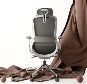Chaise de bureau ergonomique pivotante à dossier haut en maille, réglable en hauteur, en aluminium moderne, de la marque <span class=keywords><strong>Koho</strong></span> pour les grandes marques - Product Image 2