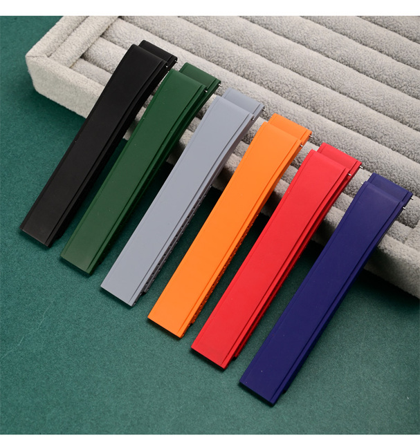 20mm 21mm 22mm Breathable CTS Watch Strap Quick Release FKM Rubber Brushed Leaf Spring Buckle Universal Men's Watch