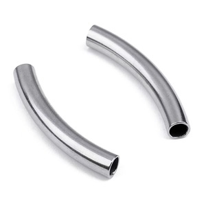 Nuevos productos de acero inoxidable tubo curvo espaciador cuentas joyería fabricación suministros diferentes tamaños tubo aplausos - Product Image 2