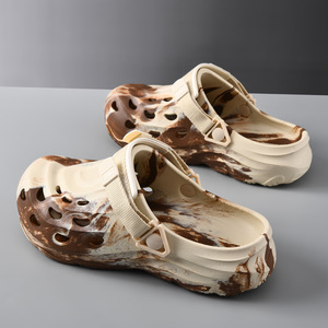 Men's EVA <b>Closed</b>-<b>Toe</b> Sandals 4cm <b>Heel</b> Breathable Color-blocked Beach Shoes - Product Image 3