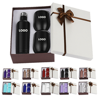 Ensemble cadeau isotherme personnalisé en acier inoxydable : Gobelet à vin 12 oz et Bouteille à vin 17 oz pour promotions