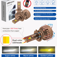 Phare LED Super Puissant 160W avec 3 Couleurs, Grand Boîtier, Double Dissipateur Thermique, Refroidissement Efficace, Canbus Robuste pour Toyota Passat B6 Renault