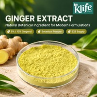 Poudre d'extrait de gingembre instantané de qualité alimentaire KLIFE, soluble dans l'eau, 1 % de gingérol, extraction par solvant, emballée sous vide dans un récipient en plastique