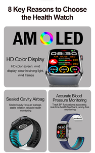 Montre connectée pour homme 2026 BT Call S100 NFC, <span class=keywords><strong>test</strong></span> de fatigue corporelle, ECG, santé, pompe à air, moniteur de tension artérielle, fréquence cardiaque, smartwatch - Product Image 4