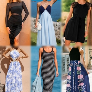 Lote al por mayor de vestidos casuales de mujer hasta la rodilla, pacas mixtas de vestidos midi de verano, ropa en stock para reventa a granel - Product Image 3
