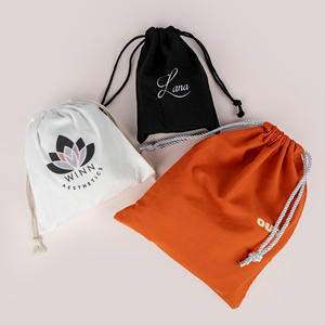 Chất Lượng Cao Bông Túi Hữu Cơ Tái Sử Dụng Bông Dây Kéo Túi Biểu Tượng Tùy Chỉnh Dây Kéo Túi - Product Image 3