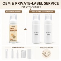 Shampooing sec professionnel Zourunan sans eau pour animaux de compagnie, à l'avoine apaisante, sans rinçage, en mousse, pour chiens et chats, OEM, marque privée, vente en gros