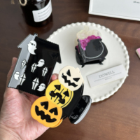 DOWELL Original Halloween dibujos animados Metal insignia Pin lindo fantasma calabaza bruja murciélago UV y Offset impresión personalizable