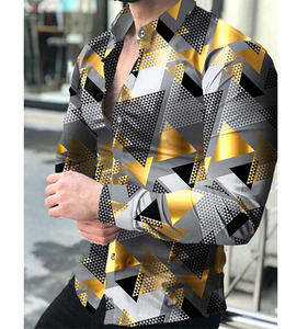 OEM/ODM Whosale di alta qualità da uomo a manica lunga camicie stampa digitale moda per gli uomini - Product Image 3