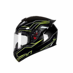 Casque de moto intégral avec impression graphique géométrique cool, visière transparente, protection antichoc, pour motard adulte - Product Image 3
