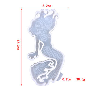 Moules de coulée en résine faits à la main pour bricolage ornements décoratifs Ins Style Silicone bricolage sirène sous-verre moule 7271 - Product Image 2