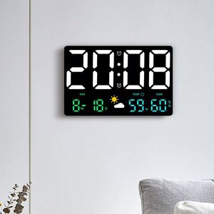 Multifunctional Silent Electronic LED Square Wall <b>Clock</b> Snooze Function USB Charging Port Large-Screen Temperature Calendar - Product Image 2