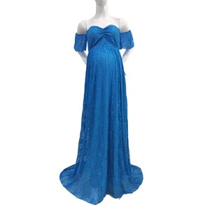 ชุดเดรสยาวปิดไหล่ผ้าโปร่งทรงสลิมฟิต,ชุดเดรสคุณแม่งานถ่ายภาพ Maxi ปี DGPD-001 - Product Image 5