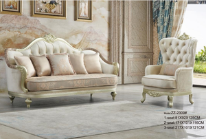 Juego de Sofás de Tela con Tallado en Madera de Estilo Chesterfield Clásico Europeo, Muebles para Sala de Estar - Product Image 6