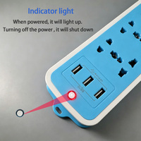 Neue Mehrfachsteckdosenleiste mit 8 AC-Steckdosen 3 USB-Anschlüssen Elektrische Steckdose mit EU/US/UK-Steckeradapter
