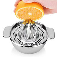 Handmatige citruspers van roestvrij staal met ingebouwde zeefbak, duurzame sapcentrifuge voor sinaasappel, citroen, limoen en verse sappen