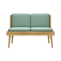 Ensemble de chaises et de bancs de salle à manger en bois et cuir vert clair minimaliste XZY pour hôtel, café, mobilier commercial
