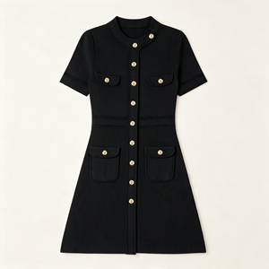 Daily Casual Shopping High End Fashion Design Custom Logo Available Knit Wholesale Women's Mini <b>Dress</b> - Product Image 1