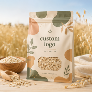 Sacchetto con Fondo Piatto e Otto Lati Sigillati con Manico, Stampa Logo Personalizzata, Confezione Personalizzata per Alimenti, Vendita all'Ingrosso - Product Image 1