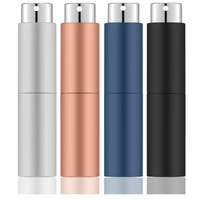 Mini flacon pulvérisateur rechargeable d'atomiseur de parfum en aluminium de torsion de 10ml avec le carton de pulvérisateur de pompe emballé et la surface sérigraphiée