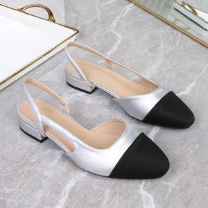 <span class=keywords><strong>Sandali</strong></span> con tacco basso <span class=keywords><strong>a</strong></span> <span class=keywords><strong>punta</strong></span> stile francese, infradito plus-size europei e americani da donna, taglie dalla 32 alla 44, africani - Product Image 5