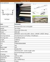 Lampu Linear LED Tersembunyi Arsitektural dengan Housing Aluminium, Lampu LED Terpasang Tersembunyi Berkinerja Tinggi untuk Kantor dan Komersial