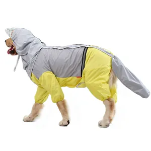 De gran tamaño impermeable de invierno amarillo perro abrigo de lluvia para perros grandes