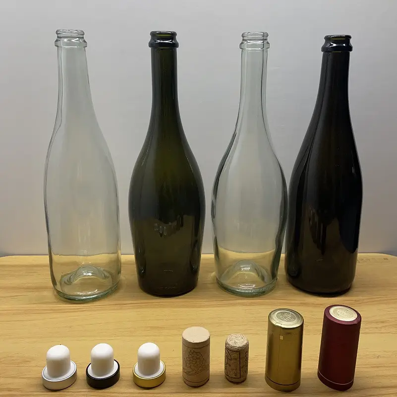 750ml 6bk 169bk 132bk 980g 880G Julia Premium Heavy Dark Green Wax Seal Cork Top Wine Borgoña Glass Bottle