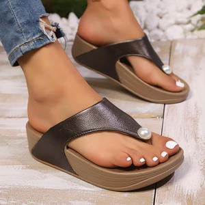 Sandalias bohemias para mujer, Chanclas, sandalias con punta abierta, zapatillas de verano, zapatos de playa informales, sandalias de gladiador con punta de Clip Retro - Product Image 3