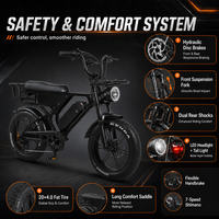 Vélo électrique VOMO X90MAX avec batterie au lithium 28Ah, moteur 48V 250W, pneus larges, entrepôt AU EU USA