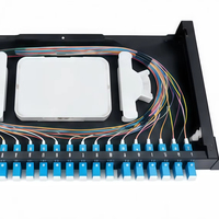 Panel de Conexiones de Fibra Óptica de 1U y 12 Puertos, Caja de Distribución para Montaje en Rack de 19 Pulgadas, Directo de Fábrica