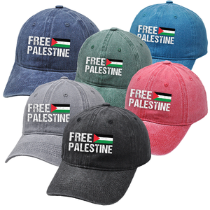 Venta caliente gorra de béisbol bordada personalizada 100% algodón DISEÑO DE Palestina libre para mujeres y hombres - Product Image 1