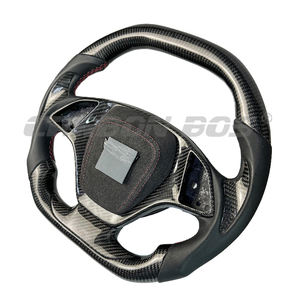 Volant de voiture en cuir plat noir et fibre de carbone pour <span class=keywords><strong>Chevrolet</strong></span> XL <span class=keywords><strong>Corvette</strong></span> C5 C6 <span class=keywords><strong>C7</strong></span> C8 Camaro 5th 6th 7th - Product Image 3