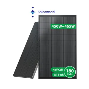 Shineworld Good Performance Import Solar Panels For Home Use Complete Pv Module Sunrise 450 Watt Black