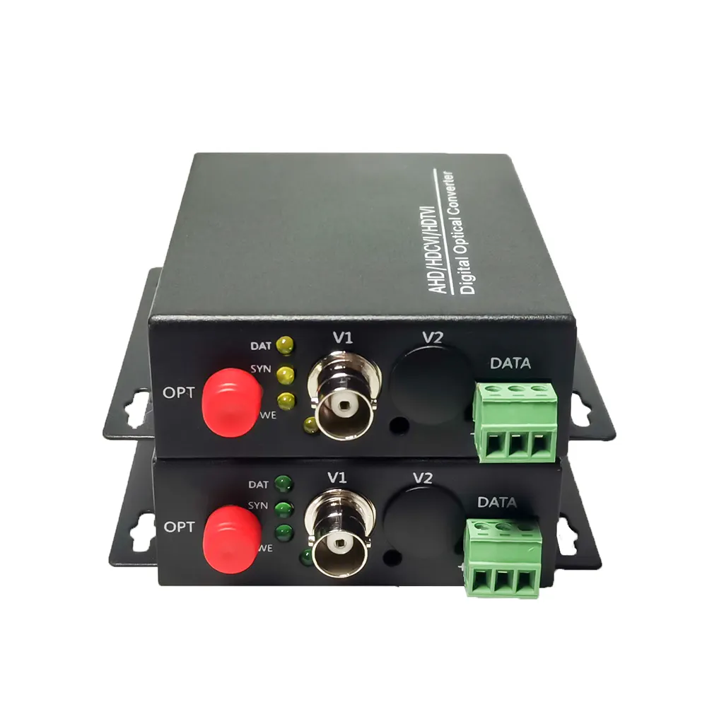 1Ch 1080P TVI CVI/AHD Convertidor de fibra óptica a BNC Convertidor de video digital RS485 transmisor y receptor de fibra óptica
