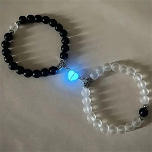 2pcs Set Couple <strong>Bracelets</strong> for Lovers Grow in Dark Heart Luminous Magnetic <strong>Matching</strong> Friendship <strong>Bracelet</strong> Gifts Jewelry - Product Image 1