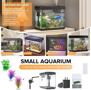 Akuarium Meja Plastik Mewah Kecil Terlaris dengan Tutup Transparan Ramah Lingkungan 50L untuk Ikan Mas dan Kura-kura - Product Image 3
