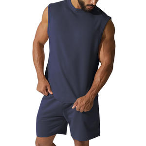 Set di <span class=keywords><strong>Abbigliamento</strong></span> Sportivo Casual OEM per <span class=keywords><strong>Uomo</strong></span>, Completo con T-Shirt Senza Maniche e Pantaloncini, Set Due Pezzi Casual da <span class=keywords><strong>Uomo</strong></span> 2023 - Product Image 4