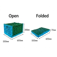 Caisse en plastique pliable robuste et ventilée HUADING 600*500*340 mm pour le transport en vrac de légumes racineux