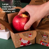 Boîte d'emballage portable en papier kraft recyclé pour fruits, motif Réveillon de Noël, pour présentation de dossiers, cadeau de paix