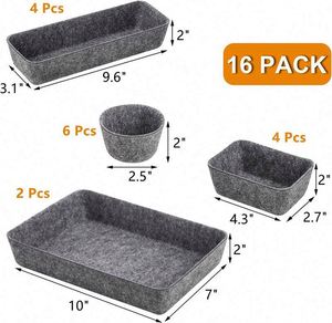 Drawer Organizers Bins Felt Storage Bin Office Organizer Shallow <b>Small</b> Desk Organizer Trays <b>Draw</b> Dividers Gifts - Product Image 3