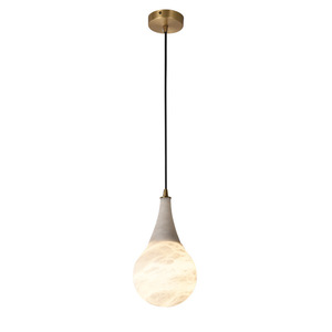 Camera da Letto dal Design Minimalista AB con Lampada a Sospensione Singola e Marmo Importato - Product Image 4