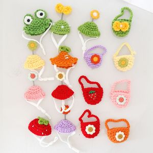 Chapeaux pour hamsters, couvre-chef floral pour animaux de compagnie, taille unique, accessoires en crochet doux pour petits animaux - Product Image 2