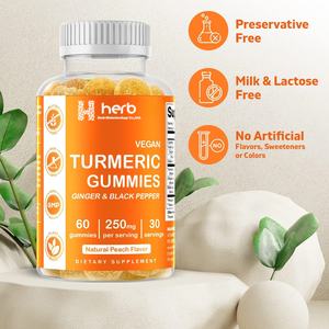Gomitas Veganas de Cúrcuma y Jengibre de Marca Propia, Suplementos Alimenticios para Adultos con Pimienta Negra que Proporcionan Energía - Product Image 3