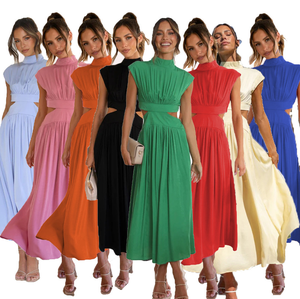 2018 korean high waist dress Korean Satin Dress – Sweetie Peach