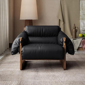 Fauteuil lounge Jersey Island style Wabi Sabi, en bois massif, ergonomique, pour salon - Product Image 2