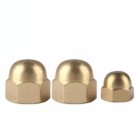 Écrous à tête hexagonale M4, écrous dôme en laiton, écrous décoratifs hexagonaux pour vis et boulons en laiton