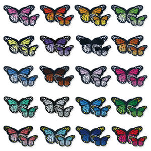 Autocollants en forme de papillon colorés, patchs de papillons mélangés <span class=keywords><strong>pour</strong></span> vestes matelassées, patchs en tissu <span class=keywords><strong>pour</strong></span> broderie DIY - Product Image 2
