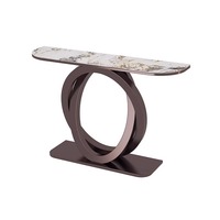 Table d'entrée semi-circulaire de luxe léger, table d'appoint murale minimaliste pour couloir d'hôtel